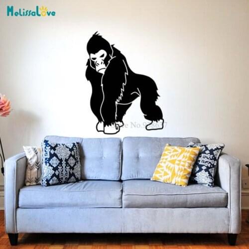 Gorilla Wild Beast Animal Decal Vinyl Wall Sticker Jungle Anthropoid Kids Boys Room Self-adhesive Murals BD183
