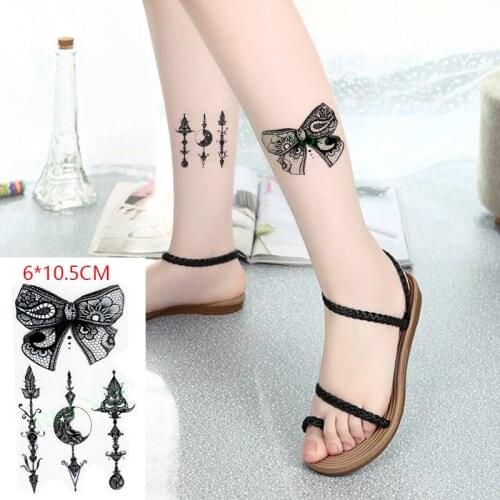Waterproof Temporary Tattoo Sticker Bow Feather Flower Star Circle Sexy Body Art Flash Tattoo Fake Tattoo for Women Men