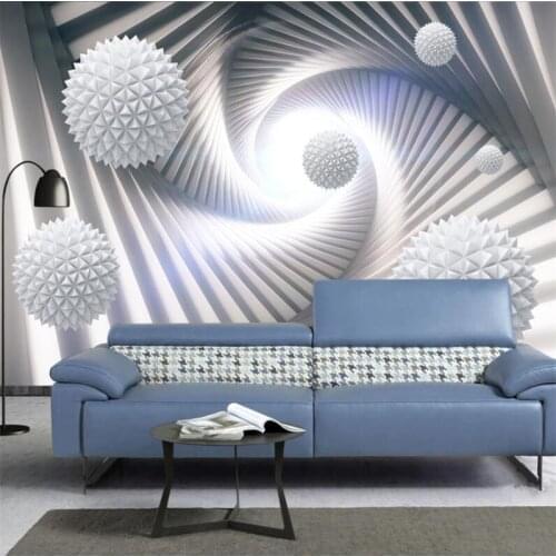 Wellyu Customized large murals fashion home improvement abstract three-dimensional space polyhedral ball 3d background wall