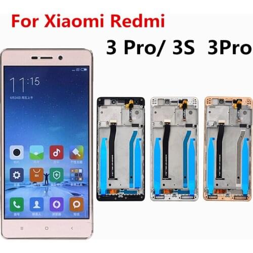 For 5.0" Xiaomi Redmi 3 LCD Screen Display+Touch Digitizer Assembly with Frame For Redmi 3S / 3 Pro LCD Display Replacement Part