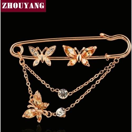 ZHOUYANG Butterfly Brooches For Clothes