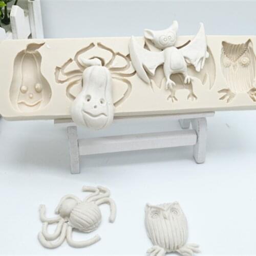 Luyou 1pc Spider&Bat Cake Tools Silicone Fondant Resin Molds ,Cake Decorating Tools Kitchen Baking Accessories FM1897