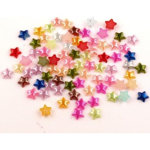 1000Pcs Mixed Star Pearls Beads Craft Handcraft Cabochon Flatback Decoration Embellishments For Scrapbooking Needlework Access