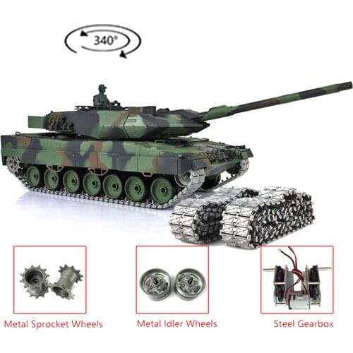 2.4G Heng Long 1/16 7.0 Upgraded Leopard2A6 RC Tank 3889 Tracks W/ Metal Linkages TH17585-SMT4