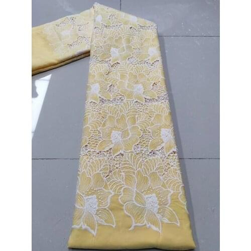 2021 Latest High Quality African Lace Fabric Embroidery Swiss French Tulle Cotton 5yards Wedding Party Prom Dress Guipur Damask