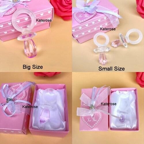 24PCS Pink Crystal Nipple Keychain Baby Girl Shower Favors Birthday Party Giveaway Gift For Guest