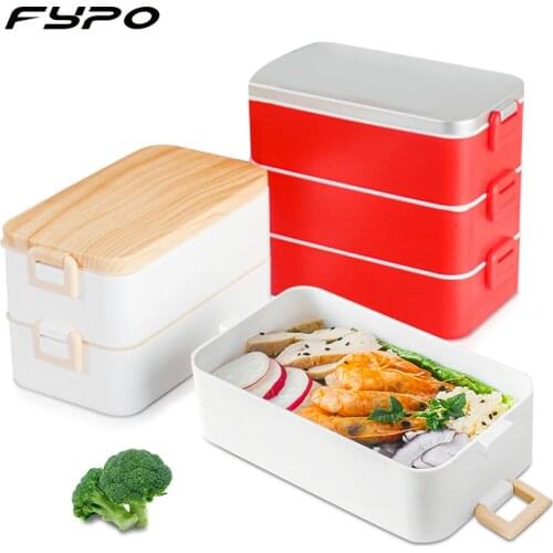 3 layers Lunch Box Microwave and Dishwasher Safe Leakproof Bento Box