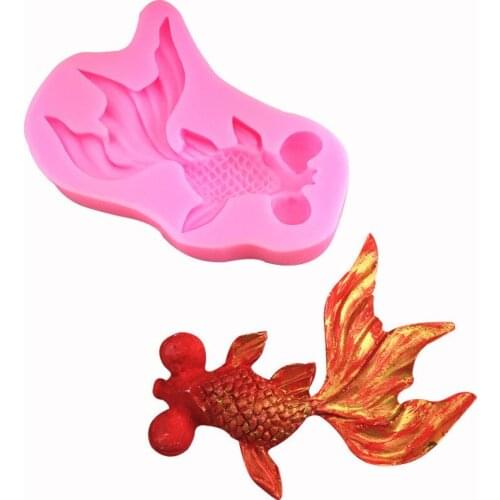 3D goldfish Silicone Molds Decoration Silicone Baking Tools Fondant Cake Molding Fondant Goldfish Silicone Durable
