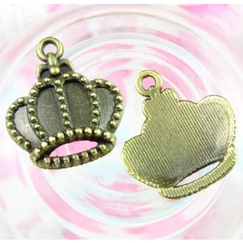 80pcs Charms Crown 18.5*16MM Antique Bronze Color Pendant Antique Jewelry Making DIY Handmade Craft