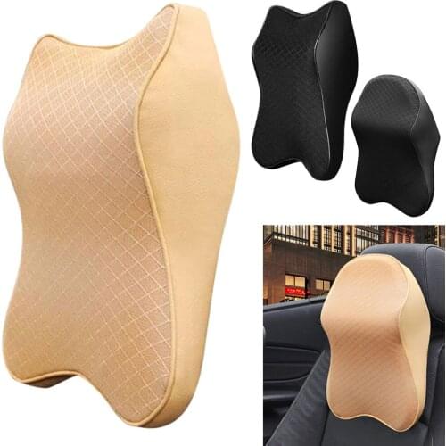 Car Headrest Neck Pillow For Seat Chair In Auto Memory Foam Cotton Cushion Fabric Cover Soft Head Rest Auto Interior Accessories