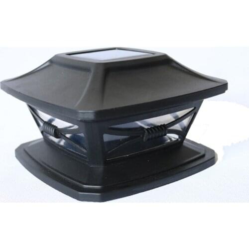 Security Solar Post Cap Lights - Decorative LED Outdoor 11x11cm Post Lights for Fence Deck, Warm /White LED Lighting, Black