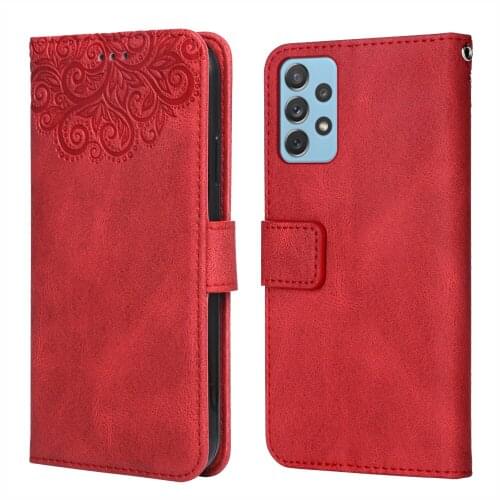 For Samsung Galaxy A52 4G Flower Embossing Case A525 A525F SM-A525F 6.5'' Wallet Flip Leather Case for Samsung A52 4G Cover