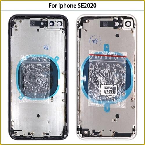 New For iphone SE 2020 Battery Cover Door Back Cover Middle Frame Chassis For iphone SE2020 Rear Housing Case+Sim Tray Side Key