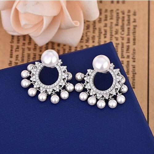 Elegant Women Drop Earring Wedding Band Jewelry Pearl Short Tassel Earring Aaa Cubic Zirconia New Bridal Accessories Zk30