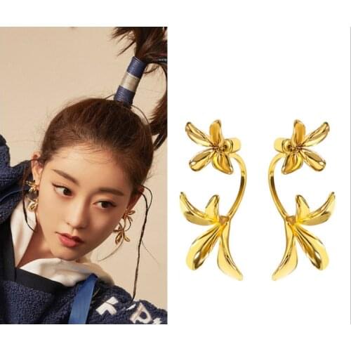 Elegant Women Vintage Orchid Flower Earrings High Quality Luxury Fashion Earring Jewelry Gift