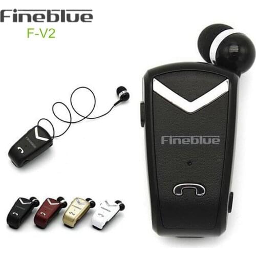 Fineblue F-V2 Bluetooth Stereo Earphone Headset BT4.0 Voice Prompt Wireless Music Earbuds Headset Cable with Clip