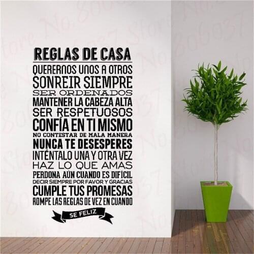 Spain CATALAN Version NORMES DE CASA House Rules Wall Sticker Home decor Family Quote Decoration DIY Vinyl Wall Decals WL1059