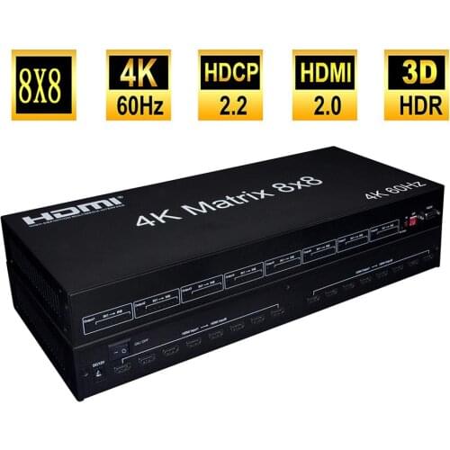 2.0V 4K HDMI Matrix 8X8 8 In 8 Out HDMI Matrix supported 3D HDMI 8x8 Matrix HDMI Matrix switch 8x8 Support 4K panel buttons