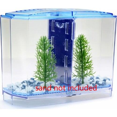 2 Size Acrylic Mini Aquarium Betta Fish Tank Aquarium Incubator Isolation Hatchery Mini Fish Bowl Reptile Cage Turtle House