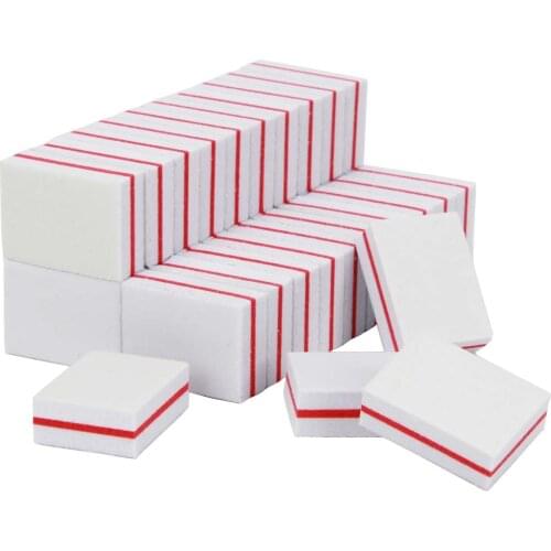 50Pcs/lot Mini Nail Sponge Nail File White Nail Tools Nailfile Blocks Nails Accessories Disposible for Manicure ongle for gift