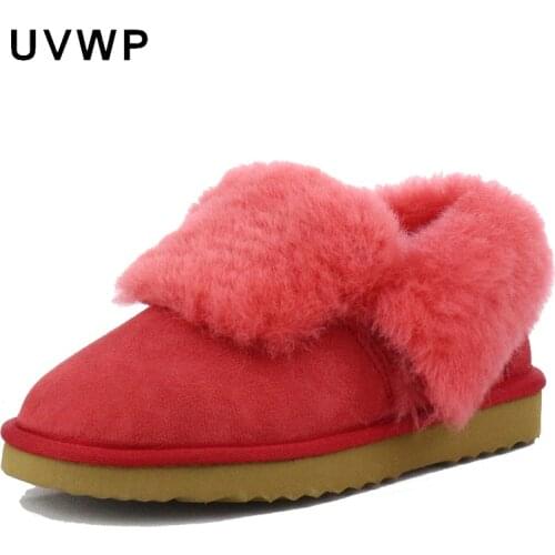 Fashion Women Snow Boots Genuine Sheepskin Leather Ankle Boots 100% Natural Fur Warm Wool Casual Shoes Women Winter Boots