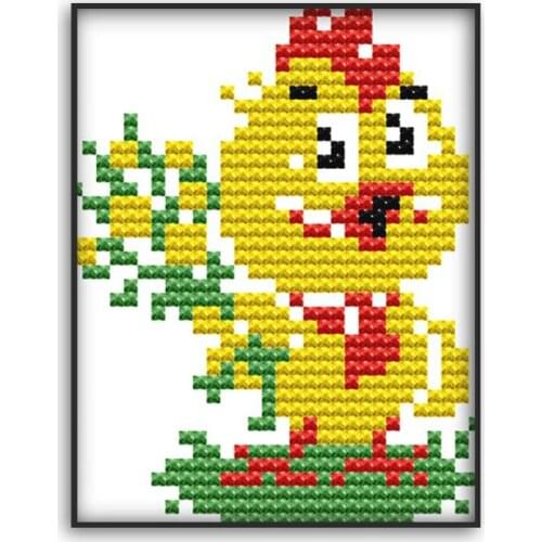 DIY Cross-stitch Kits Wall Decoration Painting Chick Presents Flowers Embroidery Needlework For Friends Gift D487