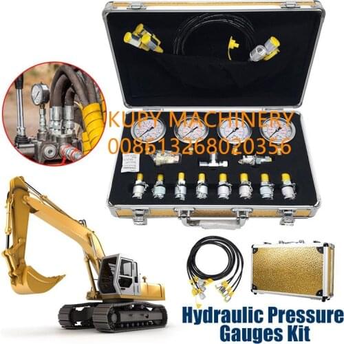 4 Gauge Hydraulic Pressure Gauge Set For Excavator Hydraulic Pressure Measurement Kit