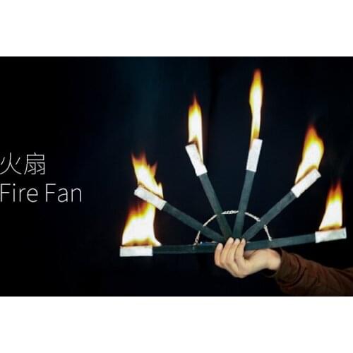 Fire Fan, One Torch to Five then Disappearing In the Bag and Transform to Silk Stage Illusions Gimmick Props Comedy Magic Tricks