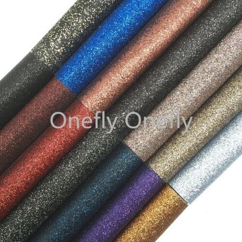 Onefly Wholesales Dropshipping Leather Supplier Fine Glitter Faux Vinyl Leather Fabric Shimmer Glitter For Bow DIY GM3006C