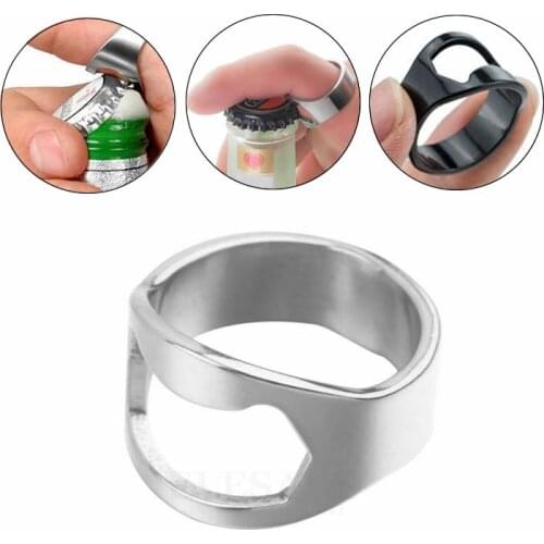 Creative Stainless Steel Finger Ring Bottle Opener 22mm Portable Ring-Shape Beer Opener Outdoor EDC Home Kitchen Dropshipping