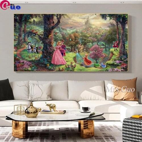 Full Square/Round 5D DIY Diamond Painting Fairy Tale world 3D Diamond Embroidery Cross Stitch Sleeping Girl/Princess And Prince