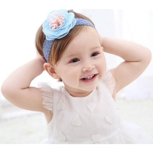 Wowsorie 2018 korean New Arrive Cute Lace Flower Hair Band Headwear Kids Headband photographed photos children hair Accessories