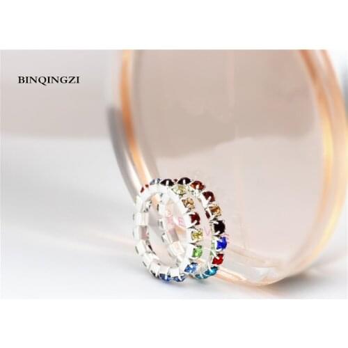 Mix Color Elastic Crystal rhinestone toe ring 6mm foot jewelry