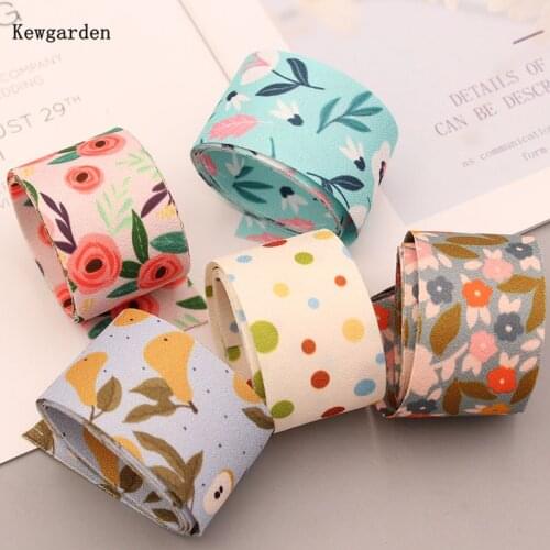 Kewgarden 1" 1.5" 25 15mm 38mm Dot Fabric Layering Cloth Ribbon DIY Bow Hair Accessories Handmade Tape Flower Webbing 10 Yards