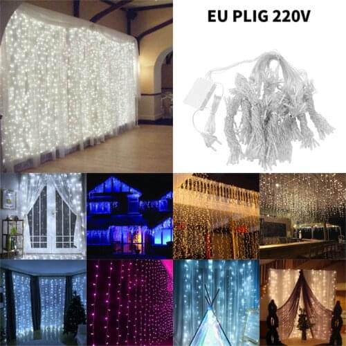 New Year 2022 Bedroom Light Decor LED Curtain Light Icicle Light String Christmas Decoration for Home Wedding Holiday Decoration