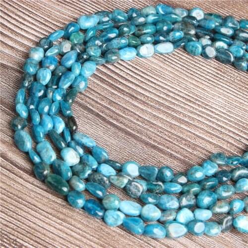 Lan Li 6x8 8x10mm Natural irregular apatite loose beads smooth loose interval bead jewelry DIY Stone Bracelet Necklace