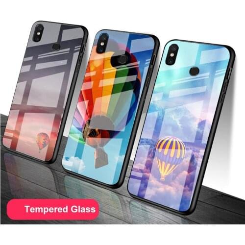 Hot Air Balloon Tempered Glass Phone Case For Redmi Note 5 6 7 8 9 Pro Note8T Note9S Redmi8 9 Cover Shell