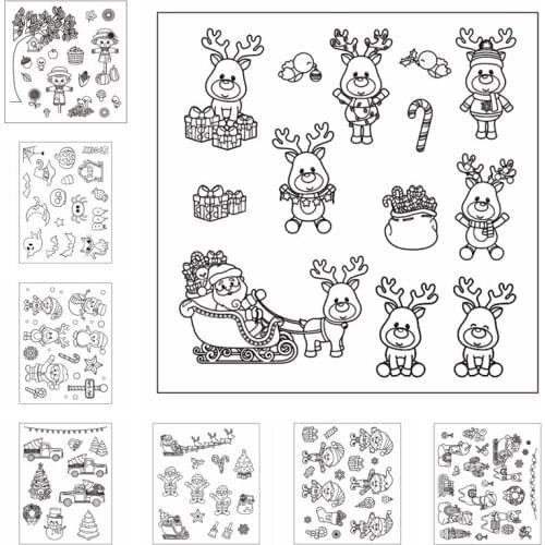 Santa Claus Moose Christmas Tree Ghost Spider Dies And Stamp Set Scrapbooking DIY Card Album Making Crafts Embossing Stencil