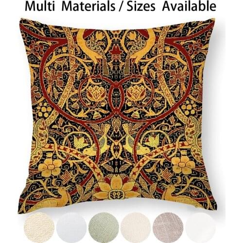 William Morris Bullerswood Vintage Floral Pattern Pillow Case Throw Pillow Cover Cotton Linen Flax Doodlefly William Morris