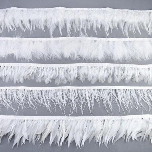 1Meter White Pheasant Feathers Turkey ostrich Feather Fringe Trims Goose Marabou Feathers for Crafts Skirt Dress Clothing Plumas