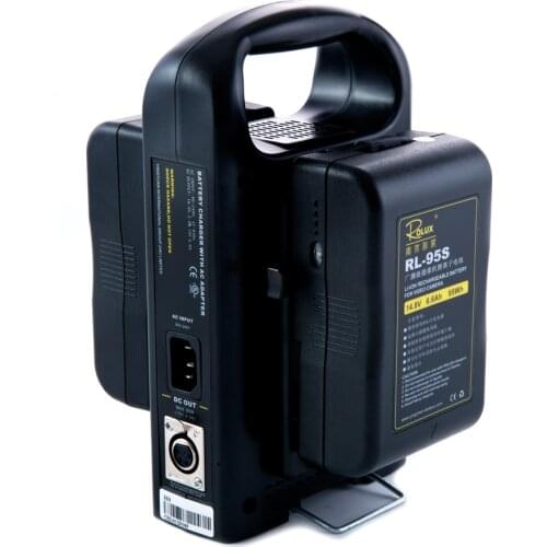 2 x Camera Li-ion Battery 95Wh 14.8V + Dual Power Supply Charger for DSLR Camera Sony V-mount V Lock