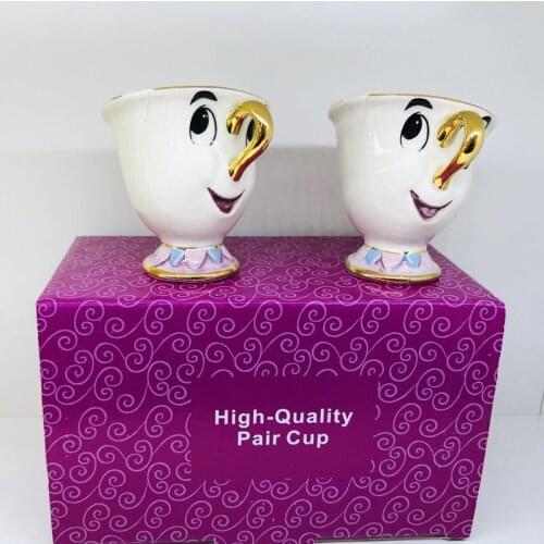 2 Pack Beauty and The Beast Ceramic Mug Mrs. Potts Tea Ceremony Mrs. Archie Cup Personalized Coffee Milk Cup Set Ceramic Mug
