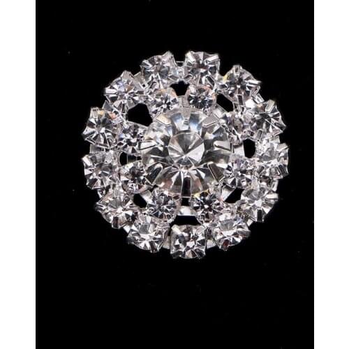 2018 Real 100 A Pack Of Metal Rhinestone Button With Pearl Flower Cluster Hair Center Wedding Embellishment Scrapbooking#but002