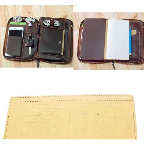 23x16.5x2.5cm cellphone pad notebook storage bag kraft paper sewing pattern hollowed stencil template