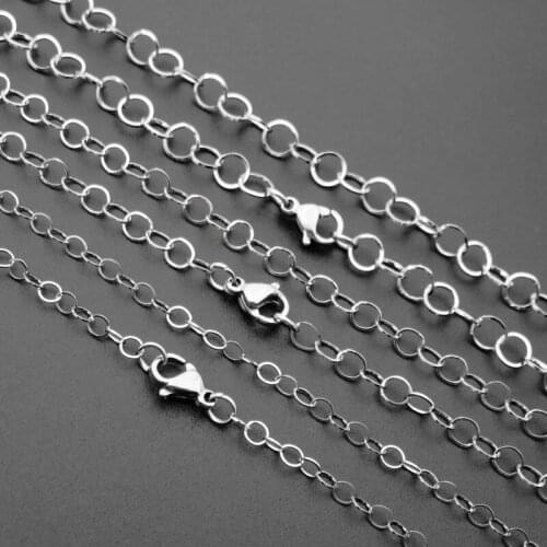 3Sizes Stainless Steel Rolo O Chain Necklace For Men & Women Fashion Jewelry