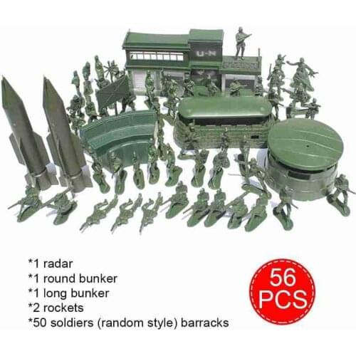 56 pieces of 5cm soldier suit military model sand table childrens educational scene toys I8E7