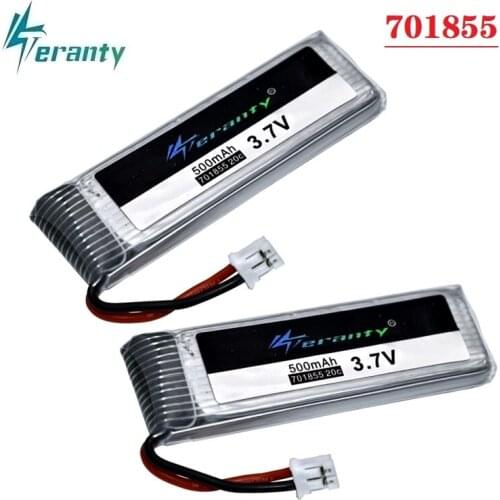 Original Teranty Battery in 1S 3.7V 4.2V LiPo Battery with PH2.0 Plug 701855 for RC Helicopter Drone Spare Part 2Psc/Set