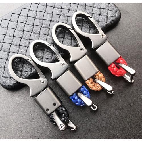 Car Supplies Metal Keychain Mens Key Ring Creative Car Hand-knitted Rope Horseshoe Buckle Hook Buckle Keychain Gift