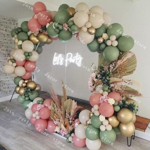 Baby Shower DIY Avocado Green Balloons Garland Arch KIT Dusty Pink kid toy Latex Globo Wedding Birthday Outdoor Party Decoration
