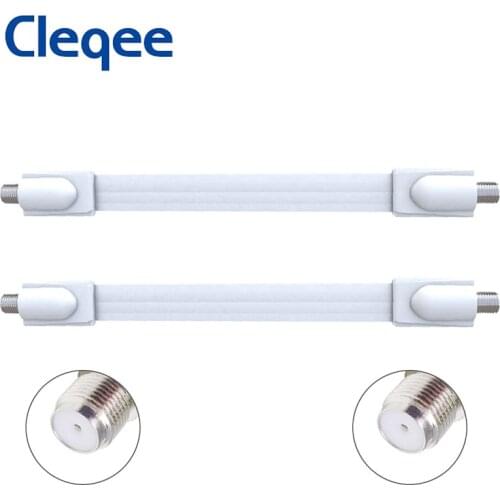 Cleqee 2PCS Window Flat F Female Connector Cable Coax Coaxial RG6 RG-6 for Door TV Satellite
